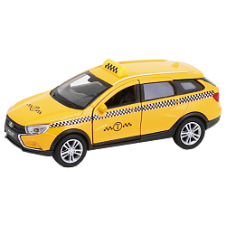 Игрушка модель машины 1:34-39 Lada Vesta Sw Cross Такси (Welly, 43763TI) - миниатюра